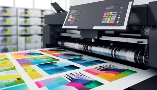 Assortment of modern printed flyers, embossed business cards and retro-style leaflets showcasing 2026 print trends
