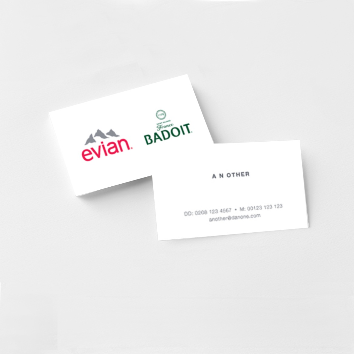 business cards printer in london for evian