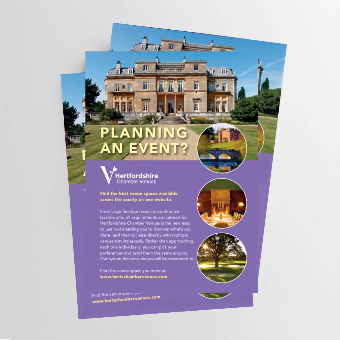 herts venues printed flyers in colour