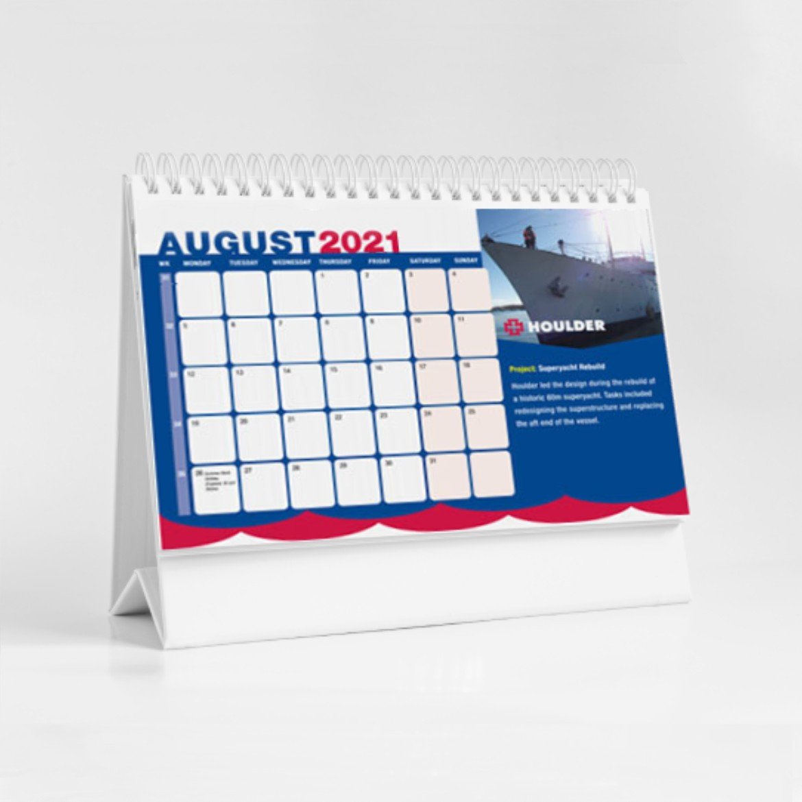 printed calendar houlder sample by brightside