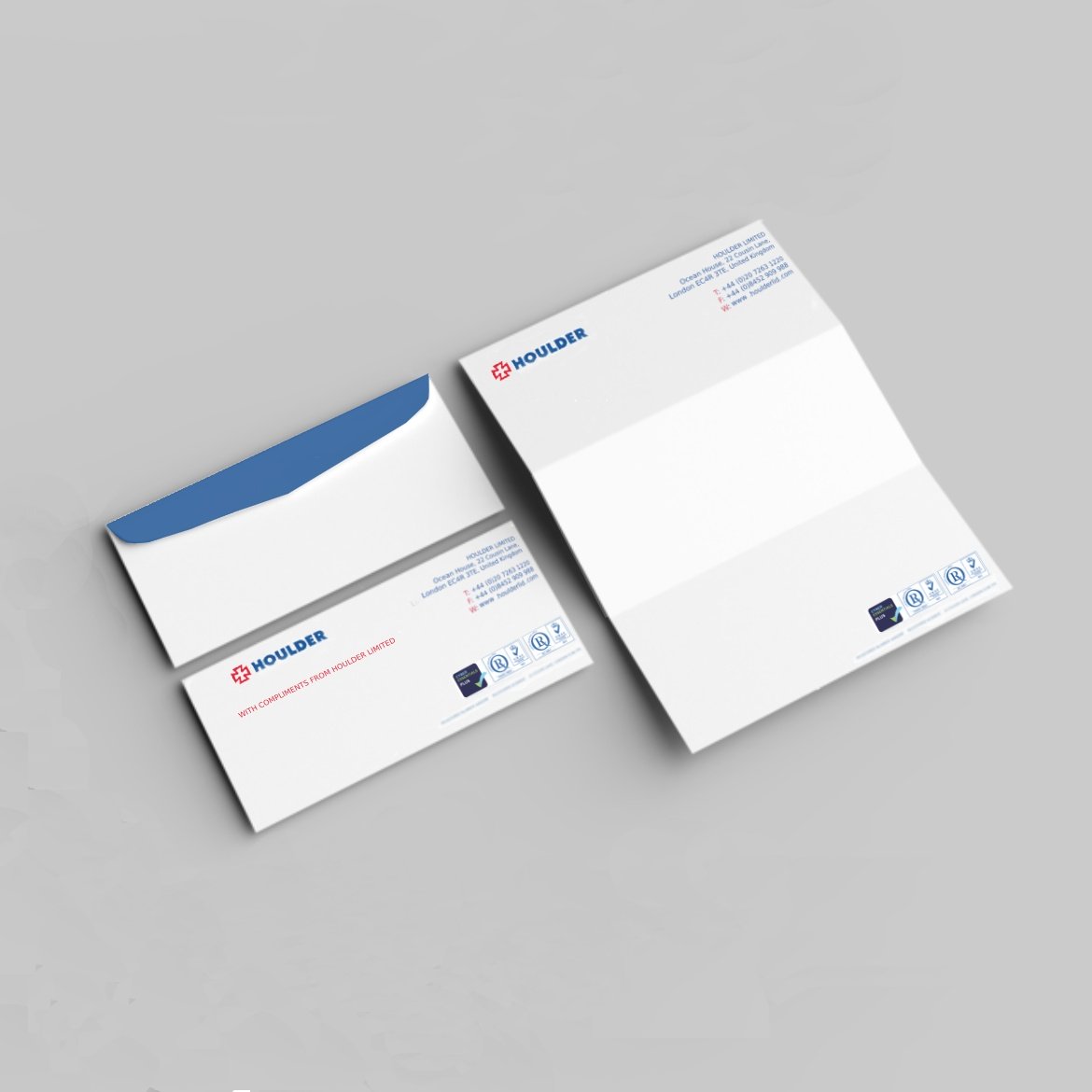 letterhead and envelope printed by brightside
