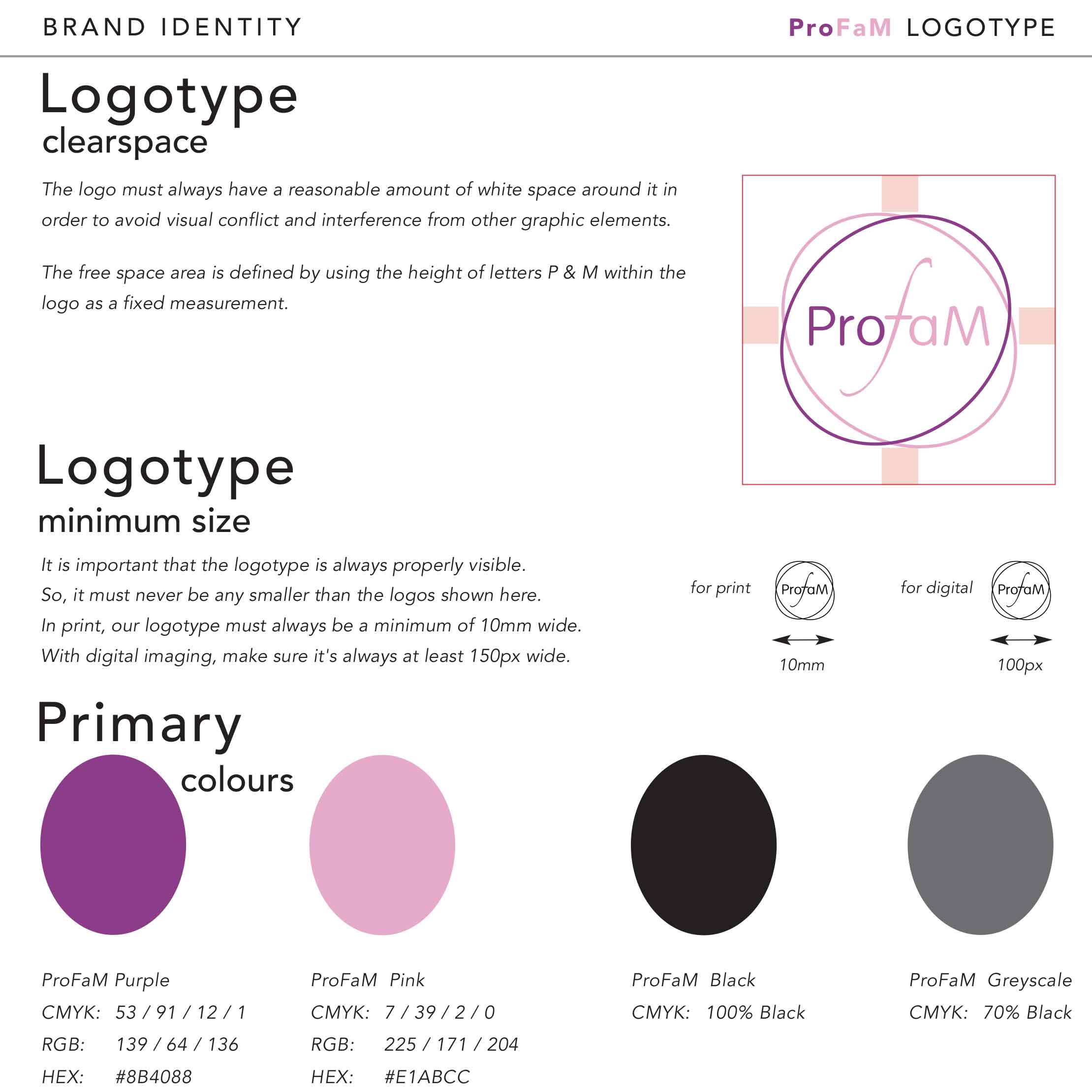 logo design, branding guideline colours produced by brightside