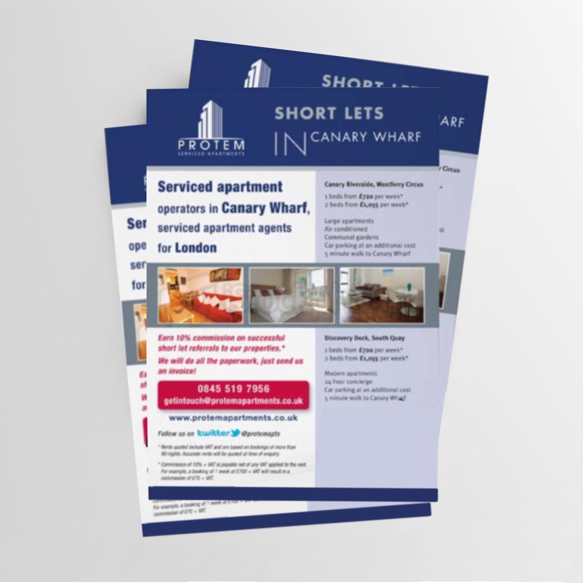 flyer printing in london for protem apartments