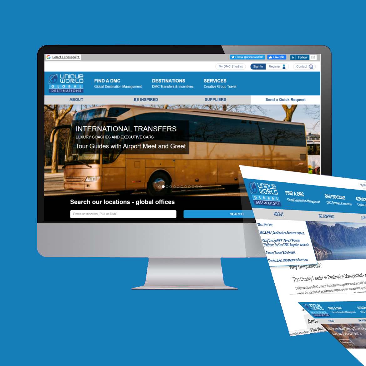 website design images of uniqueworld