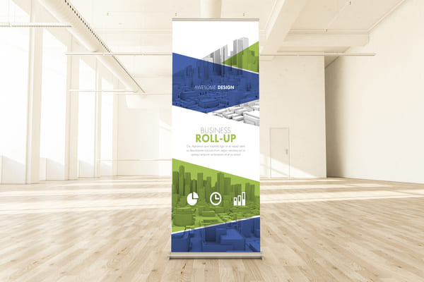 Roller banner stand
