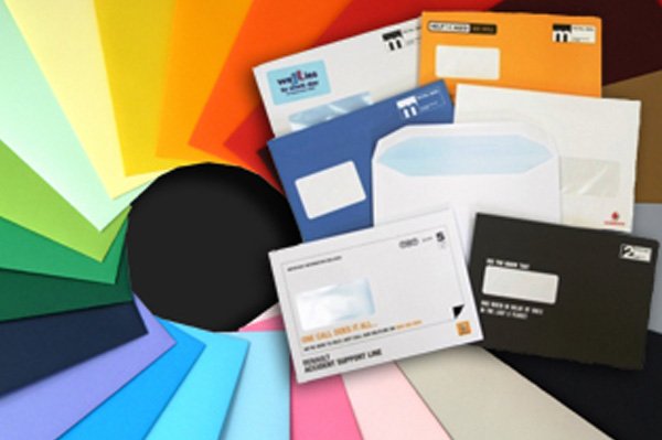 london envelope printer sample in various colours