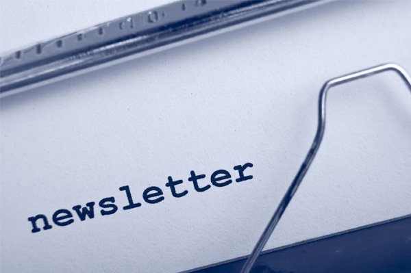 newsletter printer in London using a typewriter